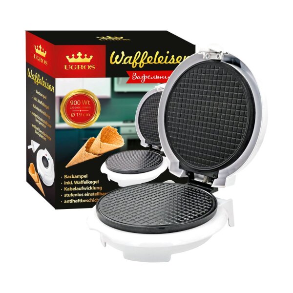 Waffeleisen Elektrischer Waffelnbäcker Hörnchen Maker 900W Antihaftbeschichtung