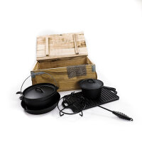 9  tlg. Dutch Oven Set Gusseisen Grillset Kochtopf...