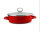 Servierpfanne Bratpfanne mit Glasdeckel 24x7cm Metallic Red